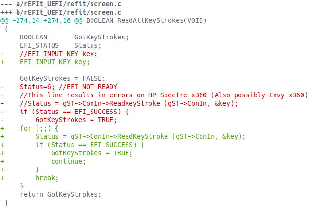 Patch diff between commits for Clover bootloader