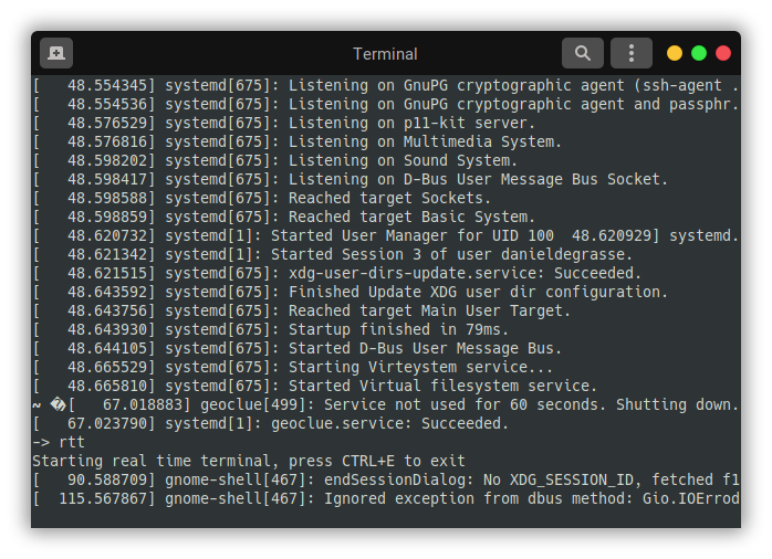 Serial output from logger